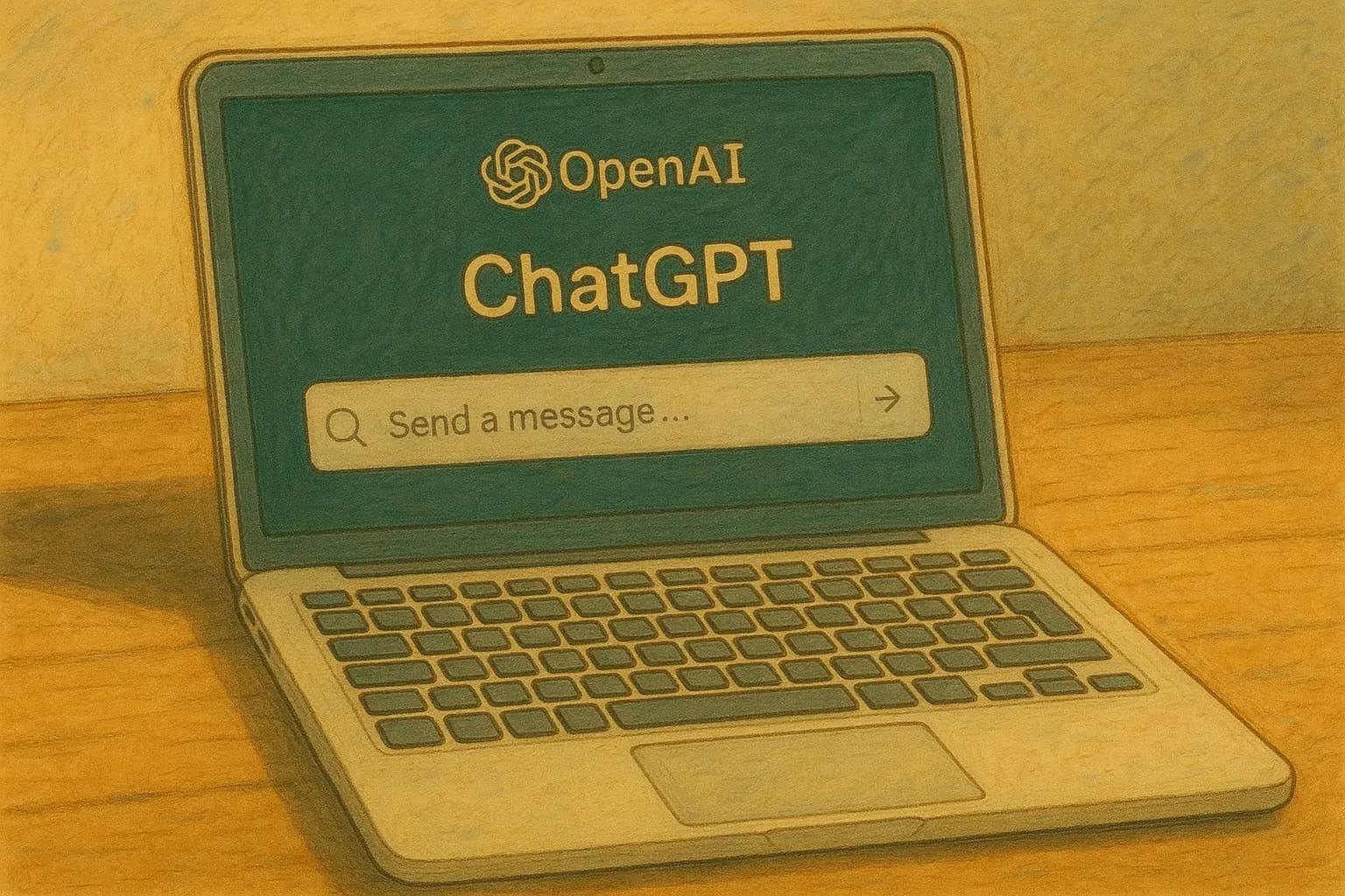 Laptop with ChatGPT open on the screen
