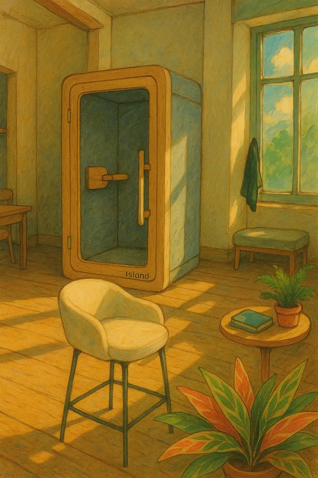 Office with a phone booth
